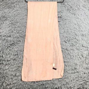 Asian Eye Universe Scarf Light Salmon Pink Silver Spiral 100% Silk